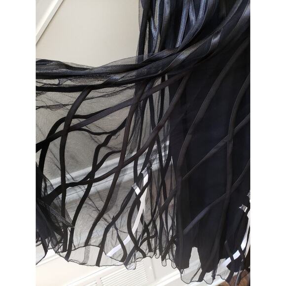 ModeLia Straight Skirt Womens Size 3XL Black Chiffon Lined Layered Side Zip - Picture 11 of 13